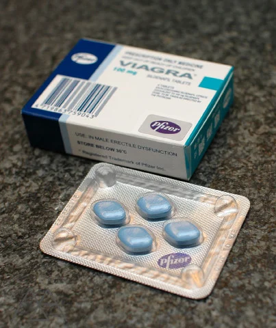 Viagra pills and box